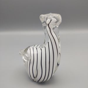 Hand Blown Glass Zebra Paperweight